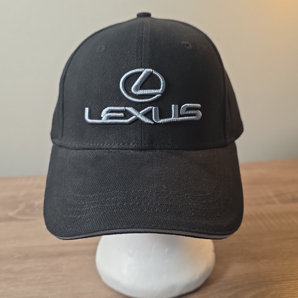Lexus Collection Black Cotton Adjustable Baseball Cap Embroidered Logo Hat